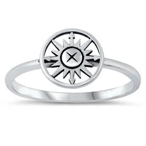 Sterling Silver Ring – Sun (Size 8)